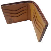 Load image into Gallery viewer, All Hand-Crafted from Natural Vegtan Leather Billfold Wallet. Hand-Dyed and Hand-Stitched. 3 Pieces currently Available! Includes Main Cash Pocket, and 6 card pockets for bank, credit and ID cards. Designed to last a lifetime! Patinas beautifully over time!
