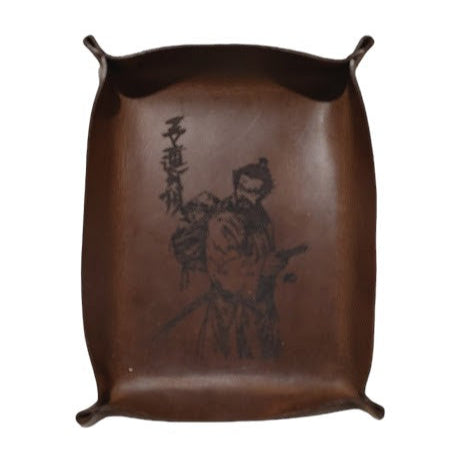 Fan Art Valet Trays Made of Vegtan Leather. Measures approx 7" x 5" 2 pieces currently available; Lone Wolf & Cub Predator