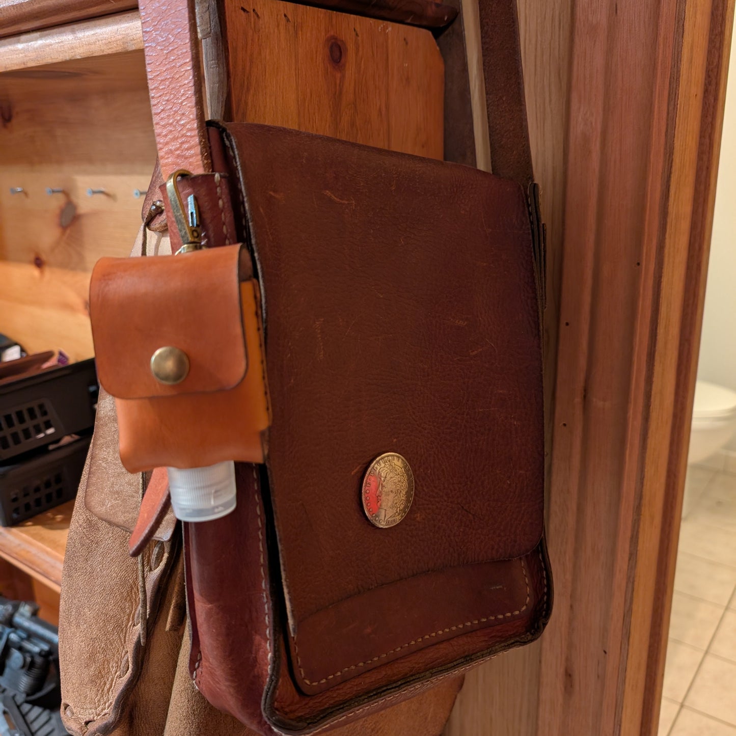 Handcrafted Leather Hand Sanitizer Pouch