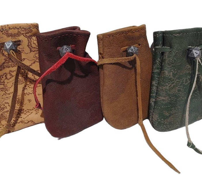 Roleplaying Dice Pouch Designed for Roleplay Gamers, these Dice Pouches can hold up to 2 or 3 sets of your favorite polyhedran dice. Right now, we have just a few designs, but we will be adding more if there's enough interest